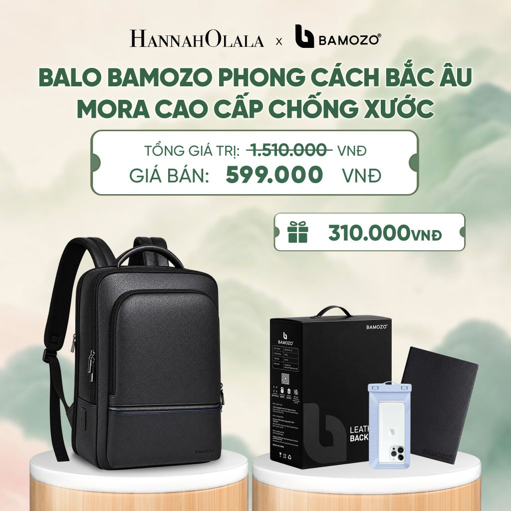  BALO DA LAPTOP BAMOZO VESTOR NAM CÔNG SỞ LỊCH LÃM CHỐNG NƯỚC CÓ LÓT LƯNG ĐỆM FOAM (TẶNG HỘP ĐỰNG + SỔ TAY BÌA DA +TÚI ĐỰNG ĐT CHỐNG NƯỚC) - DEAL 9 - A689 