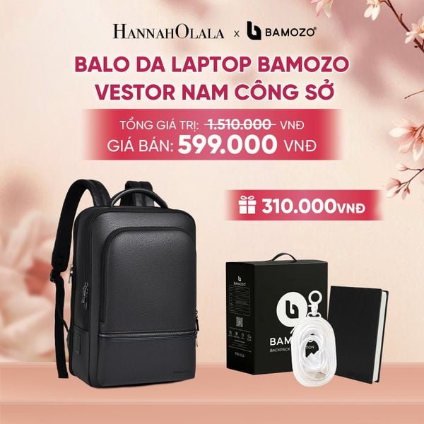  BALO DA LAPTOP BAMOZO VESTOR NAM CÔNG SỞ LỊCH LÃM CHỐNG NƯỚC CÓ LÓT LƯNG ĐỆM FOAM (TẶNG HỘP ĐỰNG + SỔ TAY BÌA DA + TÚI ĐỰNG CÁP SẠC) - A1640 