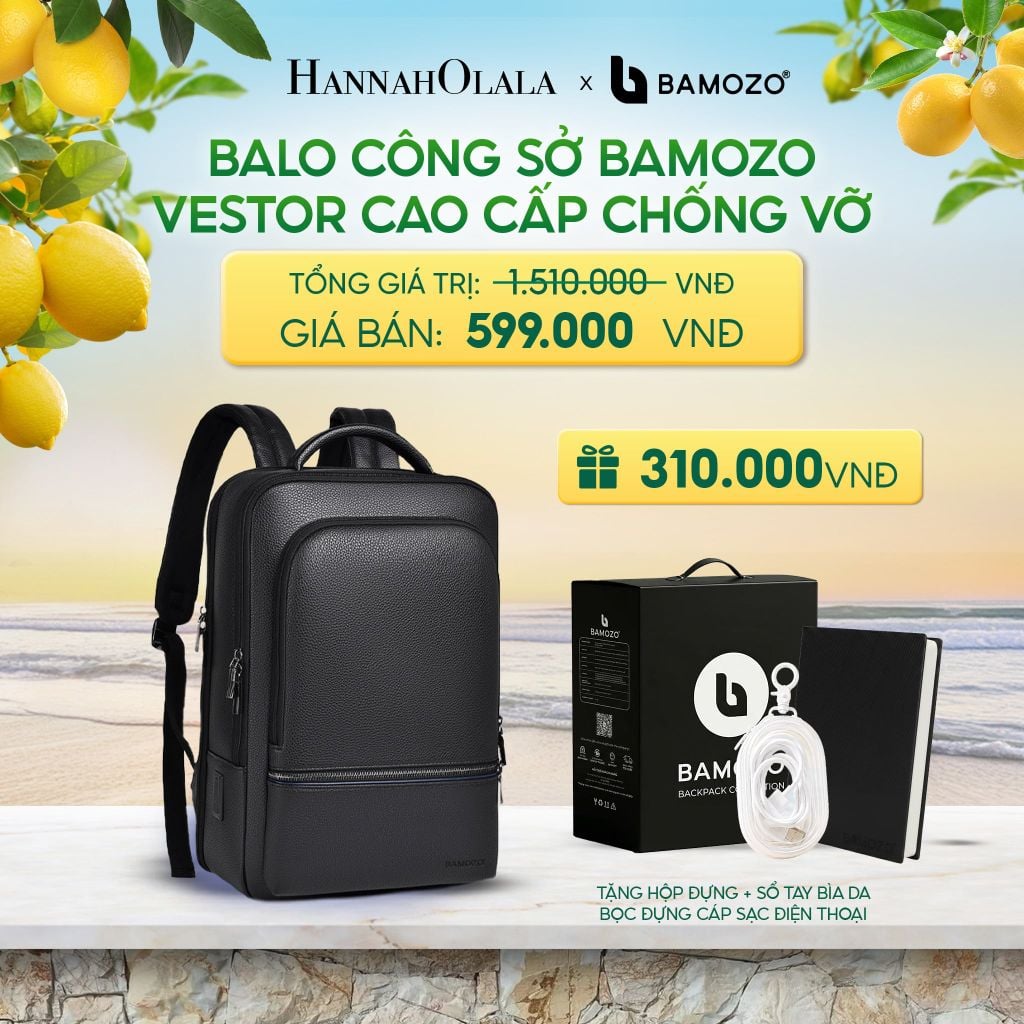  BALO DA LAPTOP BAMOZO VESTOR NAM CÔNG SỞ LỊCH LÃM CHỐNG NƯỚC CÓ LÓT LƯNG ĐỆM FOAM (TẶNG HỘP ĐỰNG + SỔ TAY BÌA DA) - DEAL 9 - A88 