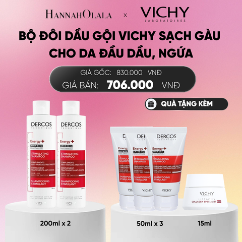 DEAL 10 BỘ ĐÔI DẦU GỘI VICHY NGĂN NGỪA & GIẢM RỤNG TÓC DERCOS ENERGY+ 200ML_A246 