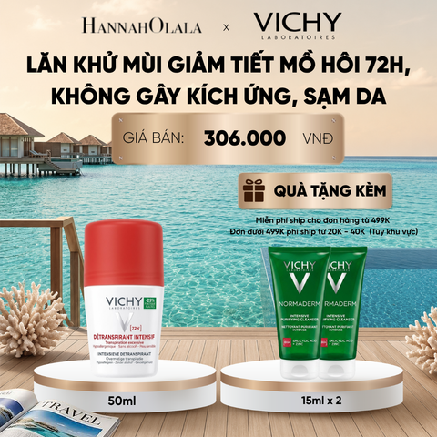  RISK STOCK - DEAL 13 LĂN KHỬ MÙI VICHY KHÔ THOÁNG, NGĂN NGỪA VÀ GIẢM TIẾT MỒ HÔI 72H, KHÔNG GÂY KÍCH ỨNG, SẠM DA 50ML_ D679 