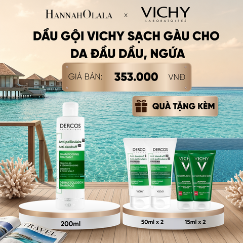  DẦU GỘI VICHY SẠCH GÀU CHO DA ĐẦU DẦU, NGỨA DERCOS ANTI DANDRUFF 200ML DEAL 1_ D367 