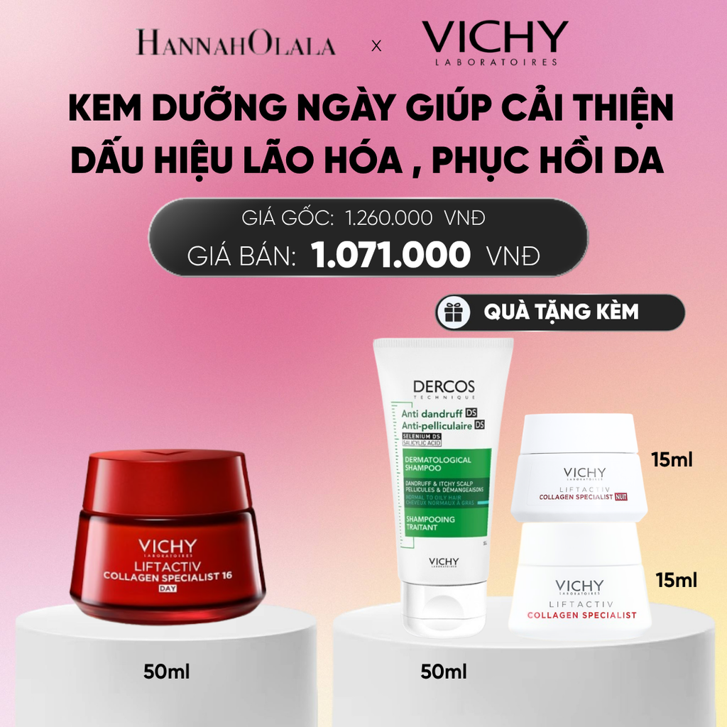  KEM DƯỠNG BAN NGÀY GIÚP CẢI THIỆN CÁC DẤU HIỆU LÃO HÓA , PHỤC HỒI & NUÔI DƯỠNG DA VICHY LIFTACTIV COLLAGEN SPECIALIST 50ML DEAL 5_A259 