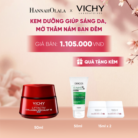  KEM DƯỠNG ĐÊM VICHY COLLAGEN 16 GIÚP TRẺ HÓA DA, NGĂN NGỪA VÀ GIẢM NẾP NHĂN, LÀM SÁNG DA, GIÚP DA CĂNG ĐẦY 50ML - A1781 