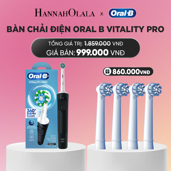  BÀN CHẢI ĐIỆN ORAL-B VITALITY PRO + 2 SET ĐẦU BÀN CHẢI ĐIỆN ORAL-B VITALITY – SENSITIVE / WHITENING / DEEP CLEAN_ A3006 