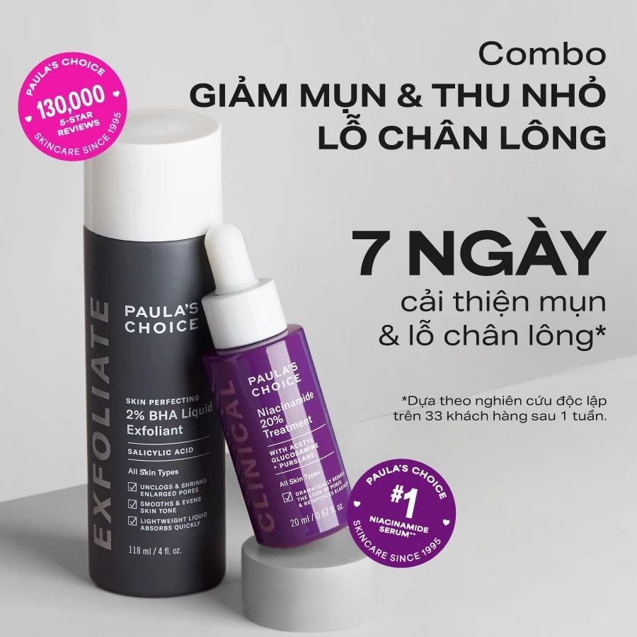  [COMBO] BỘ ĐÔI THU NHỎ LỖ CHÂN LÔNG PAULA'S CHOICE CLINICAL NIACINAMIDE 20% , SKIN PERFECTING 2% BHA LIQUID - DEAL 14 - A1851 
