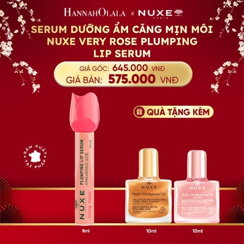  DEAL 10: SERUM DƯỠNG ẨM GIÚP MÔI CĂNG MỊN NUXE VERY ROSE PLUMPING LIP SERUM 8ML 