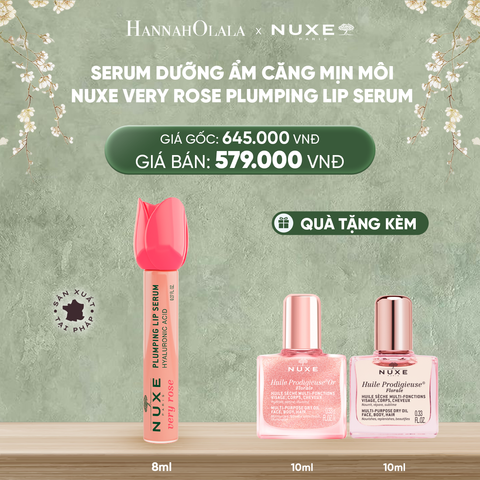  DEAL 10: SERUM DƯỠNG ẨM GIÚP MÔI CĂNG MỊN NUXE VERY ROSE PLUMPING LIP SERUM 8ML 