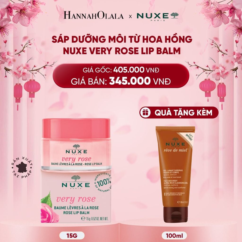  DEAL 8: SÁP DƯỠNG MÔI HOA HỒNG NUXE LIP BALM 15G 
