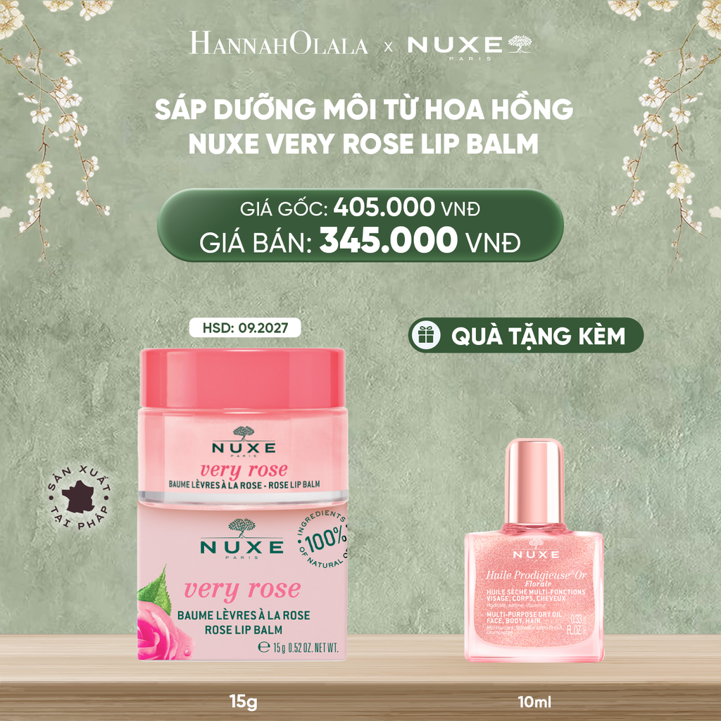  DEAL 8: SÁP DƯỠNG MÔI HOA HỒNG NUXE LIP BALM 15G 