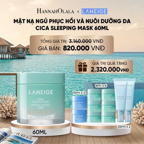  [PHIÊN BẢN CẢI TIẾN] MẶT NẠ NGỦ PHỤC HỒI VÀ NUÔI DƯỠNG DA LANEIGE CICA SLEEPING MASK 60ML 