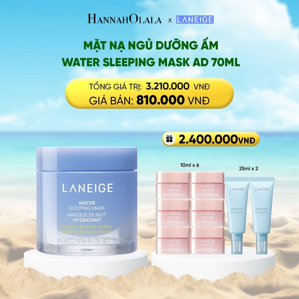  DEAL 13: [PHIÊN BẢN CẢI TIẾN] MẶT NẠ NGỦ DƯỠNG ẨM LANEIGE WATER SLEEPING MASK AD 70ML 