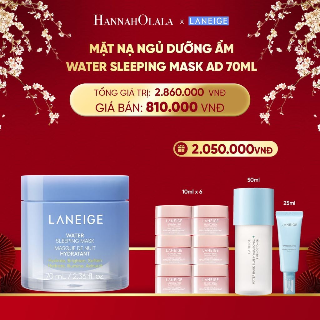  DEAL 13: [PHIÊN BẢN CẢI TIẾN] MẶT NẠ NGỦ DƯỠNG ẨM LANEIGE WATER SLEEPING MASK AD 70ML 