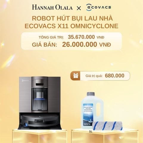  C1448_DEAL 1: ROBOT HÚT BỤI LAU NHÀ ECOVACS X11 OMNICYCLONE 