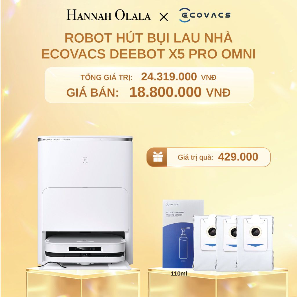  C1449_DEAL 2: ROBOT HÚT BỤI LAU NHÀ ECOVACS DEEBOT X5 PRO OMNI 