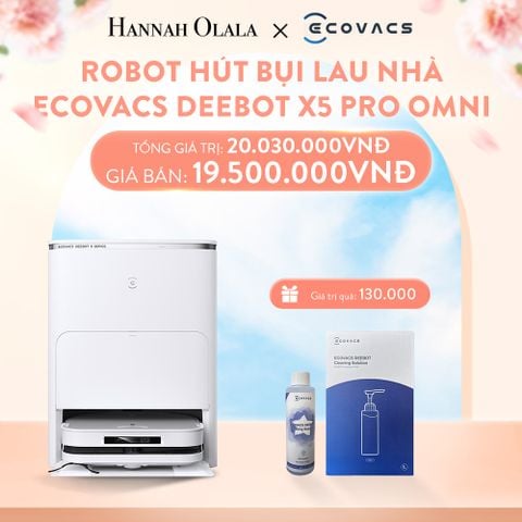  A258_DEAL 1: ROBOT HÚT BỤI LAU NHÀ ECOVACS DEEBOT X5 PRO OMNI MÀU TRẮNG 
