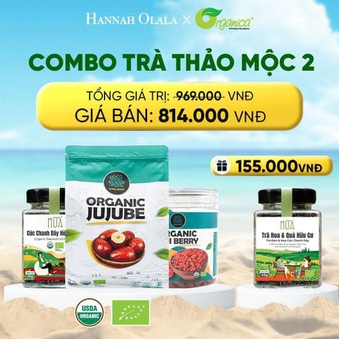  DEAL 7: COMBO TRÀ THẢO MỘC 2 X TÁO ĐỎ HỮU CƠ SONLANGA 500GR 1 X KỶ TỬ HỮU CƠ SONLANGA 200GR 1X HOA CÚC CHANH DÂY SẤY HỮU CƠ MÙA 20GR 