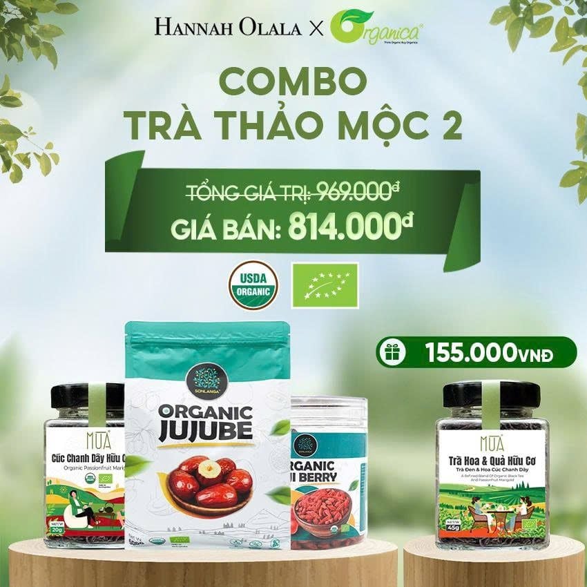 E78_DEAL 7: COMBO TRÀ THẢO MỘC 2 X TÁO ĐỎ HỮU CƠ SONLANGA 500GR 1 X KỶ TỬ HỮU CƠ SONLANGA 200GR 1X HOA CÚC CHANH DÂY SẤY HỮU CƠ MÙA 20GR 