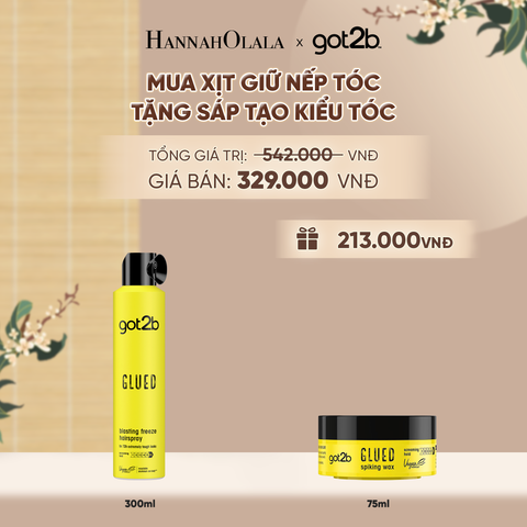 MUA 1 CHAI XỊT GIỮ NẾP TÓC GOT2B HAIRSPRAY MÀU VÀNG TẶNG 1 HỦ GEL TẠO KIỂU TÓC GOT2B SPIKING WAX - A2444 