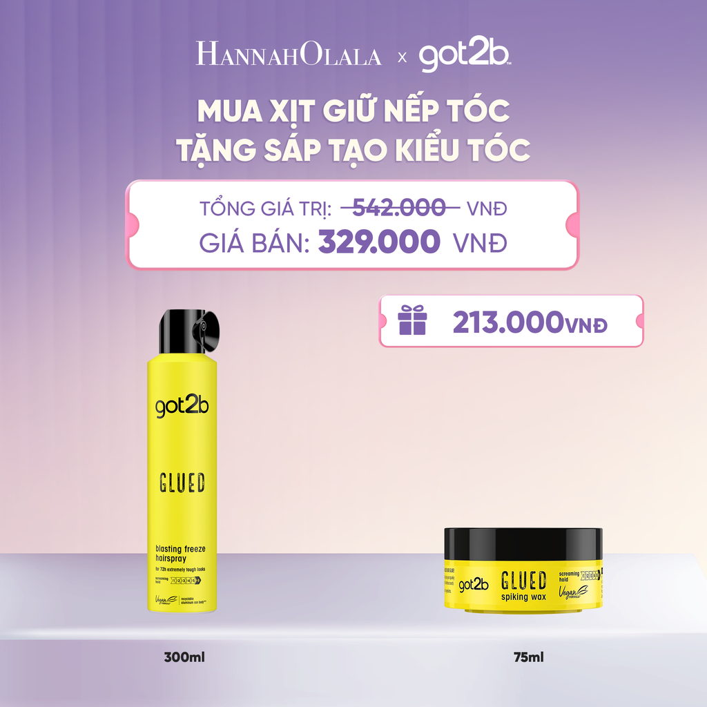  MUA 1 CHAI XỊT GIỮ NẾP TÓC GOT2B HAIRSPRAY MÀU VÀNG TẶNG 1 HỦ GEL TẠO KIỂU TÓC GOT2B SPIKING WAX - H042 