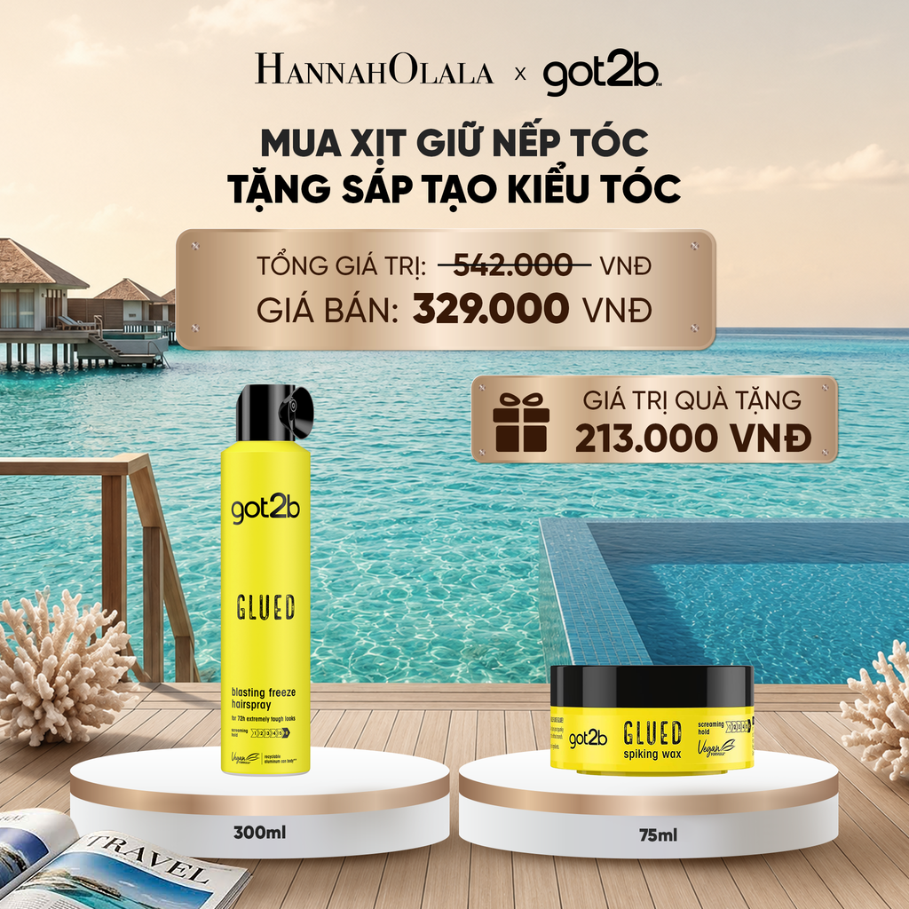  MUA 1 CHAI XỊT GIỮ NẾP TÓC GOT2B HAIRSPRAY MÀU VÀNG TẶNG 1 HỦ GEL TẠO KIỂU TÓC GOT2B SPIKING WAX_ D66 