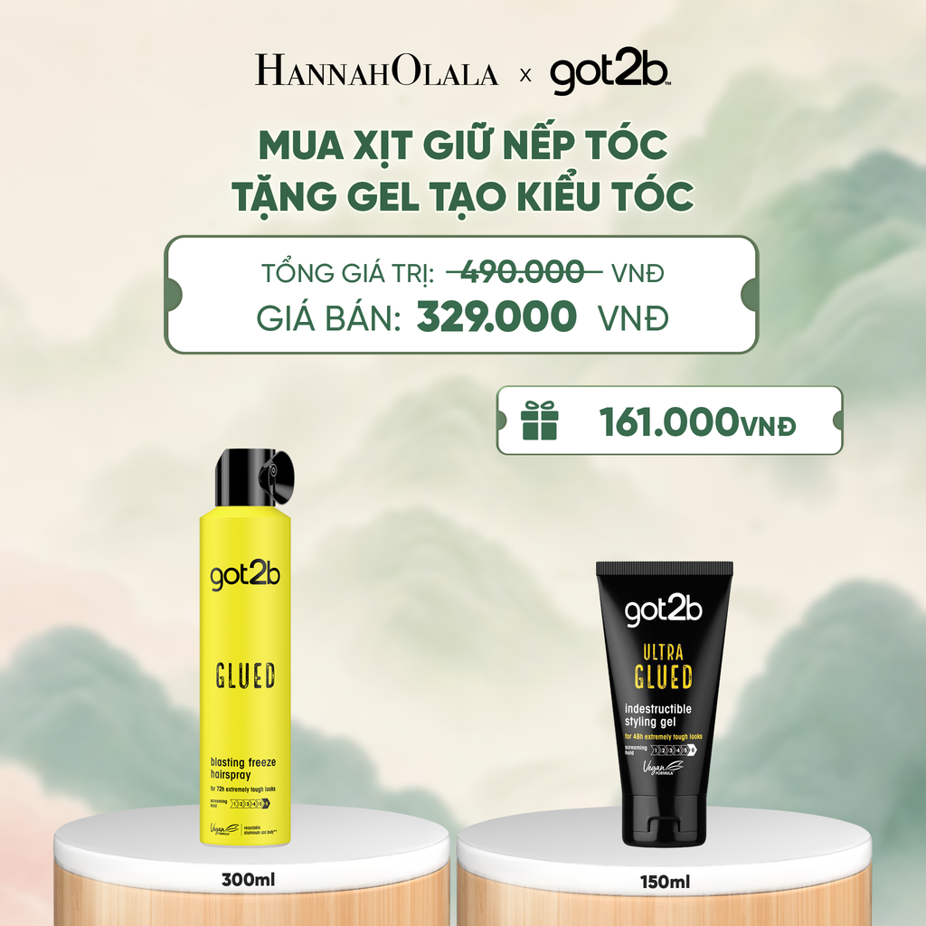  MUA 1 CHAI XỊT GIỮ NÊP TÓC GOT2B HAIRSPRAY MÀU VÀNG TẶNG 1 TUÝP GEL TẠO KIỂU TÓC GOT2B GLUED GEL - A384 