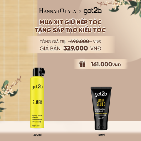  MUA 1 CHAI XỊT GIỮ NÊP TÓC GOT2B HAIRSPRAY MÀU VÀNG TẶNG 1 TUÝP GEL TẠO KIỂU TÓC GOT2B GLUED GEL - A2443 