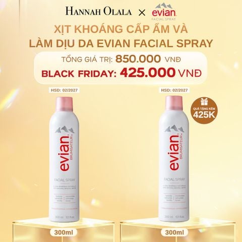  DEAL 4: CHAI XỊT KHOÁNG CẤP ẨM, LÀM DỊU DA EVIAN FACIAL SPRAY 300ML 