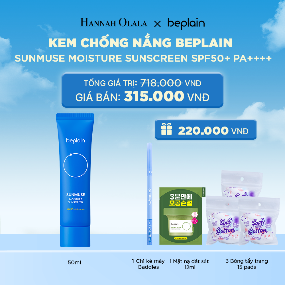  KEM CHỐNG NẮNG BEPLAIN SUNMUSE SUNSCREEN SPF50+ PA++++ 50ML PHÂN LOẠI BẤT KÌ 