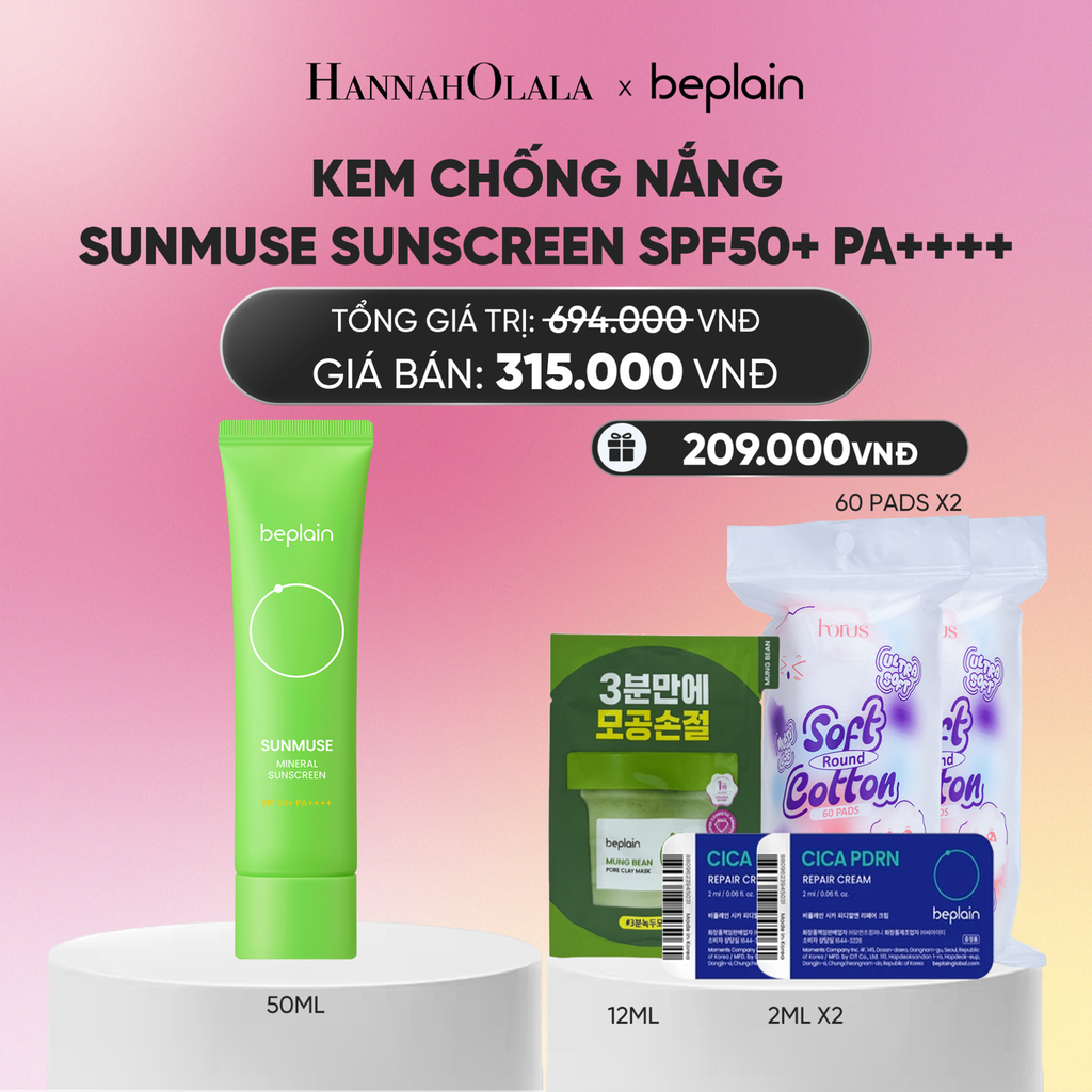  KEM CHỐNG NẮNG BEPLAIN SUNMUSE SUNSCREEN SPF50+ PA++++ 50ML PHÂN LOẠI BẤT KÌ_A2154 