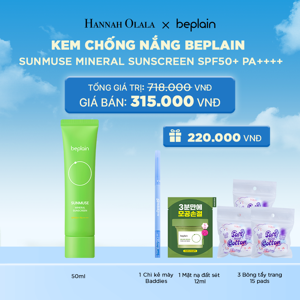  KEM CHỐNG NẮNG BEPLAIN SUNMUSE SUNSCREEN SPF50+ PA++++ 50ML PHÂN LOẠI BẤT KÌ 