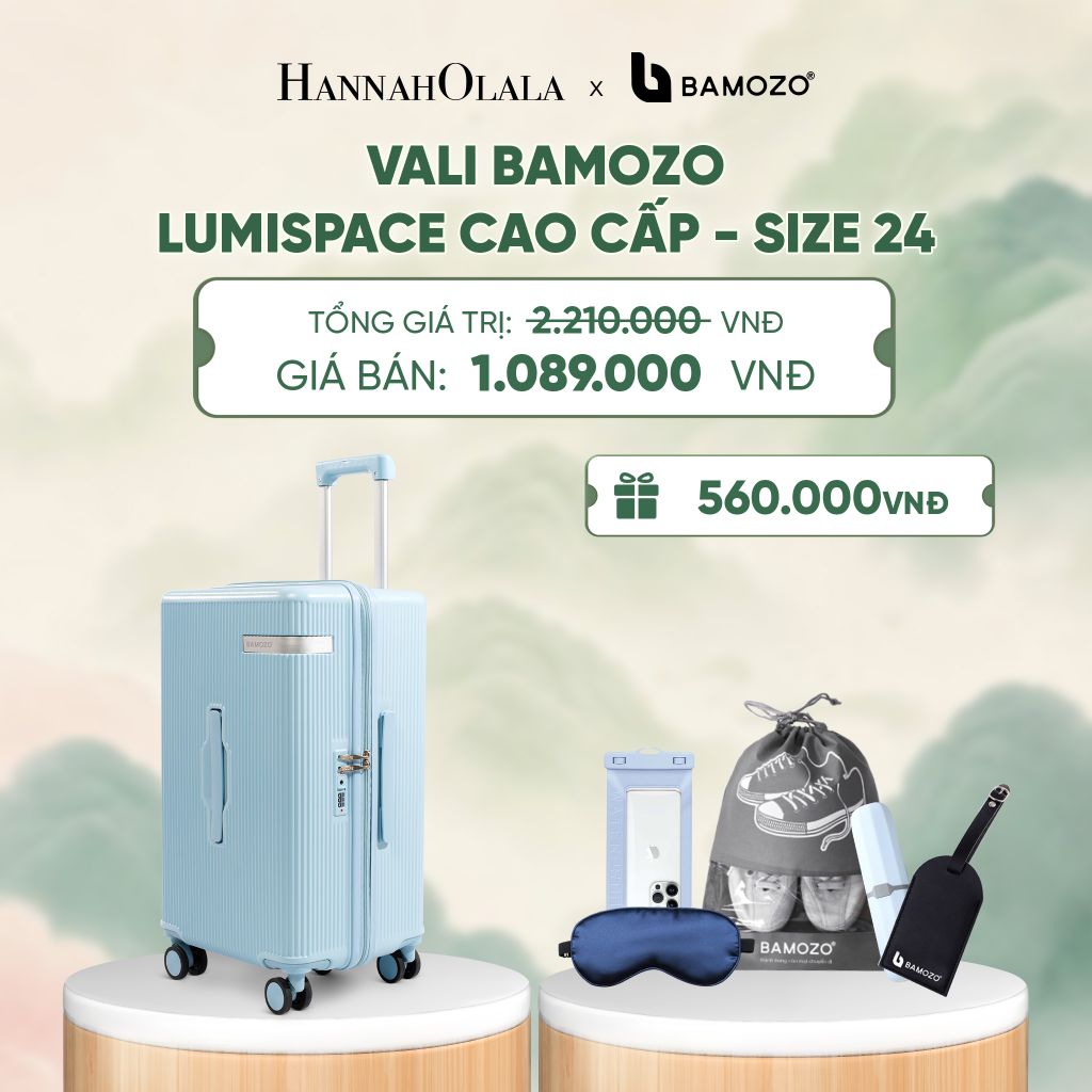  VALI BAMOZO LUMISPACE CAO CẤP (TẶNG TAG VALI DA + TÚI ĐỰNG ĐT CHỐNG NƯỚC + TÚI ĐỰNG GIÀY + HỘP ĐỰNG BÀN CHẢI + BỊT MẮT) - DEAL 1 - A670 