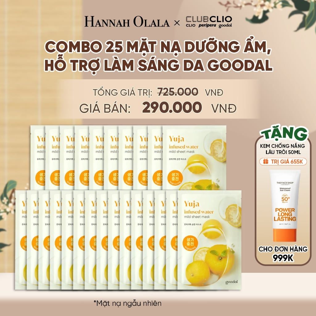  COMBO 25 MẶT NẠ DƯỠNG ẨM, HỖ TRỢ LÀM SÁNG DA GOODAL - A2078 