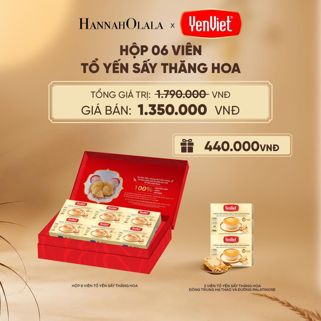  1 HỘP 6 VIÊN YẾN SẤY THĂNG HOA - E8 