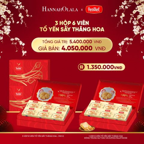  A367_FLASH DEAL 3: 3 HỘP 6 VIÊN YẾN SẤY THĂNG HOA 