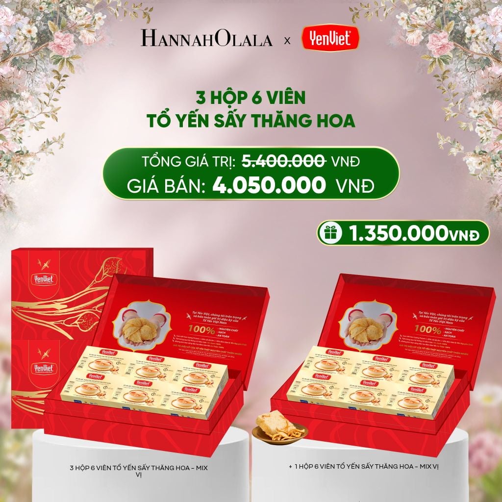  FLASH DEAL 3: 3 HỘP 6 VIÊN YẾN SẤY THĂNG HOA 