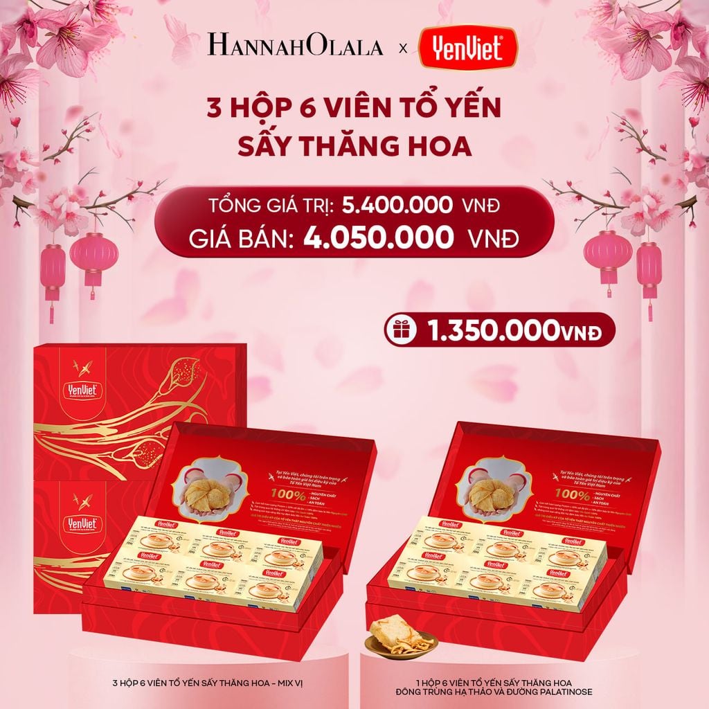  FLASH DEAL 3: 3 HỘP 6 VIÊN YẾN SẤY THĂNG HOA 