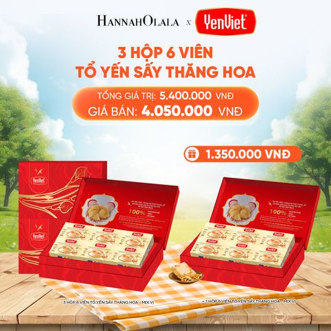  [FLASH SALE] 3 HỘP 6 VIÊN YẾN SẤY THĂNG HOA 