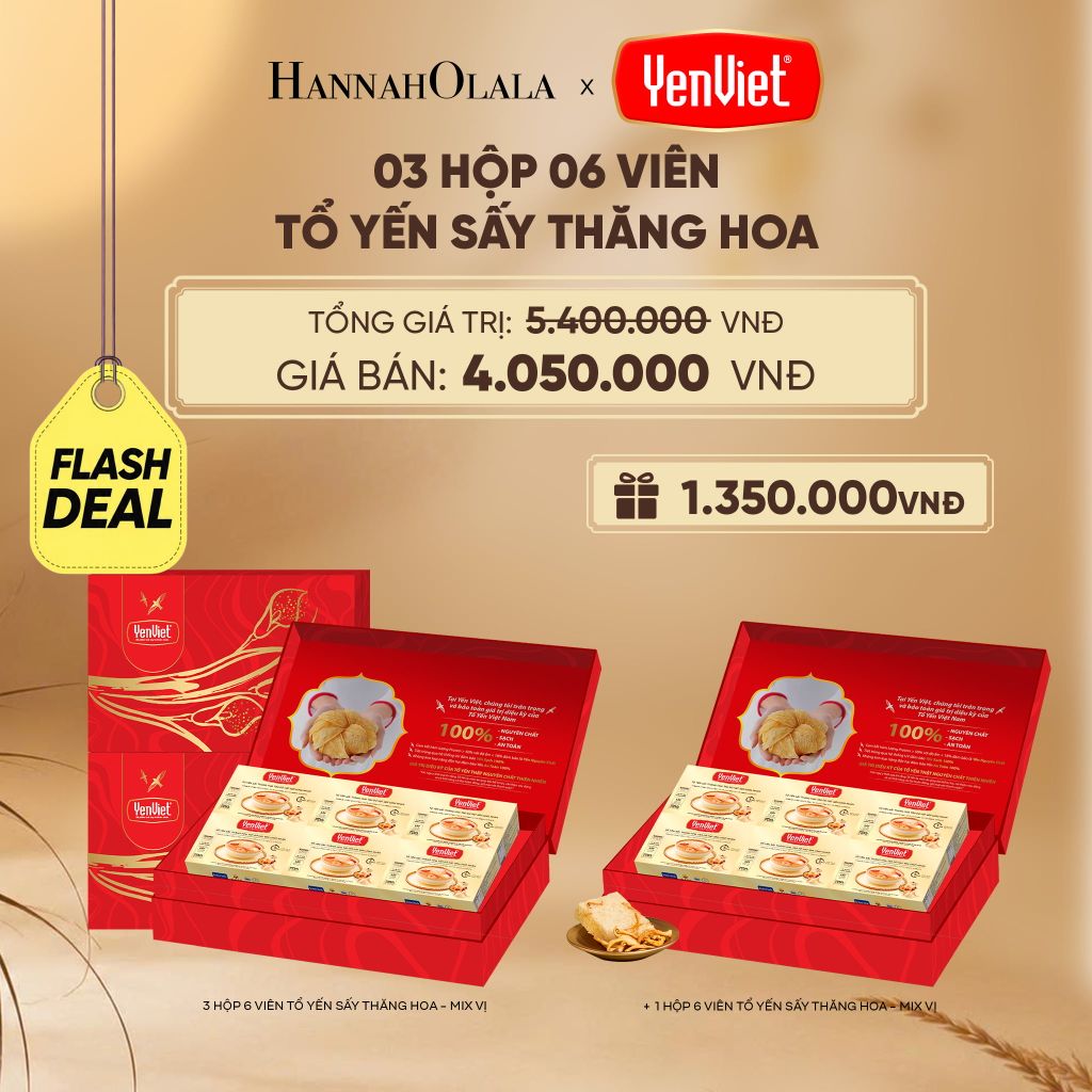  [FLASH SALE] 3 HỘP 6 VIÊN YẾN SẤY THĂNG HOA - E16 