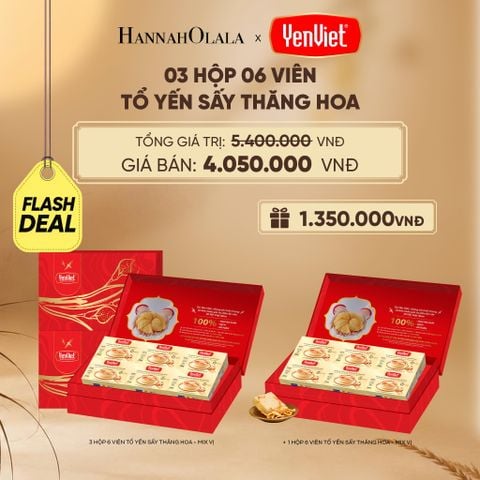  [FLASH SALE] 3 HỘP 6 VIÊN YẾN SẤY THĂNG HOA - E16 