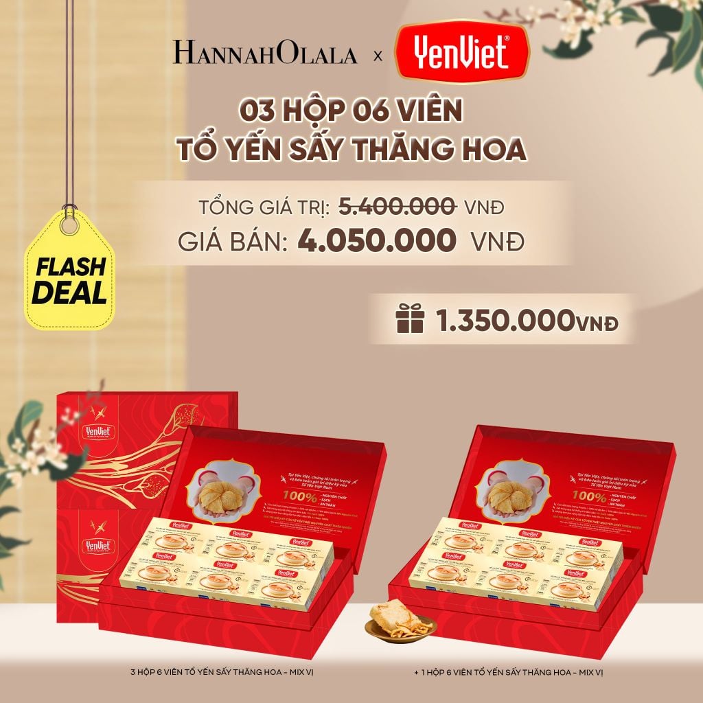  [FLASH SALE] 3 HỘP 6 VIÊN YẾN SẤY THĂNG HOA - A1350 