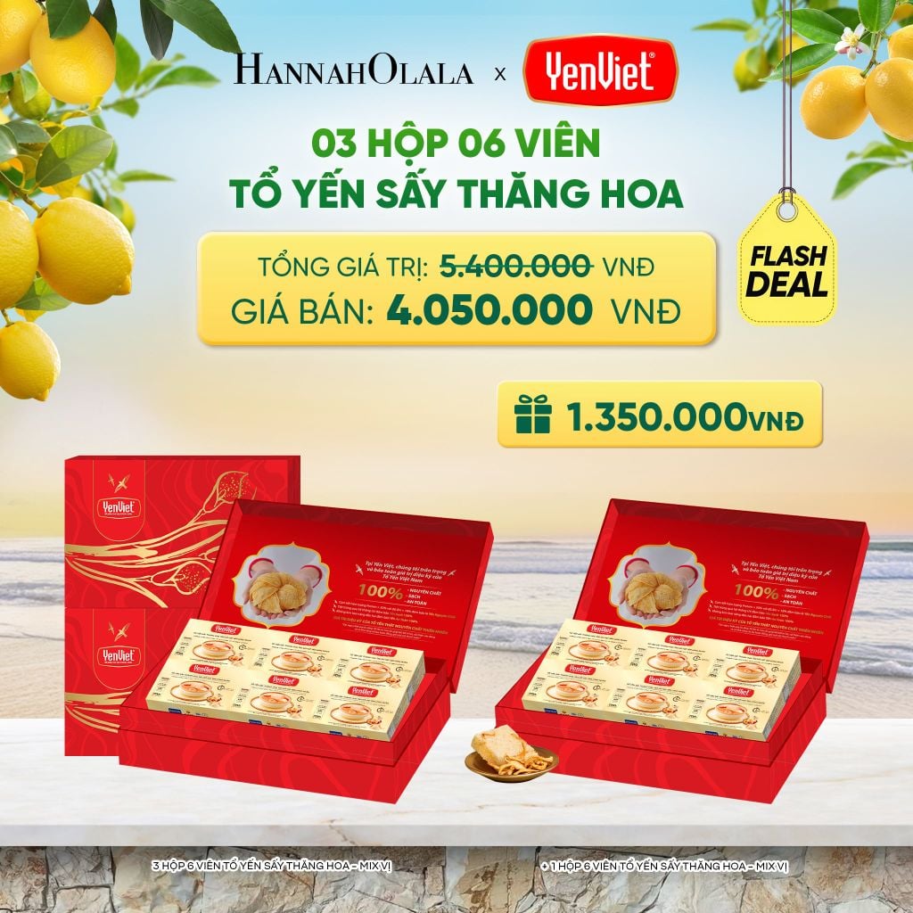  [FLASH SALE] 3 HỘP 6 VIÊN YẾN SẤY THĂNG HOA 