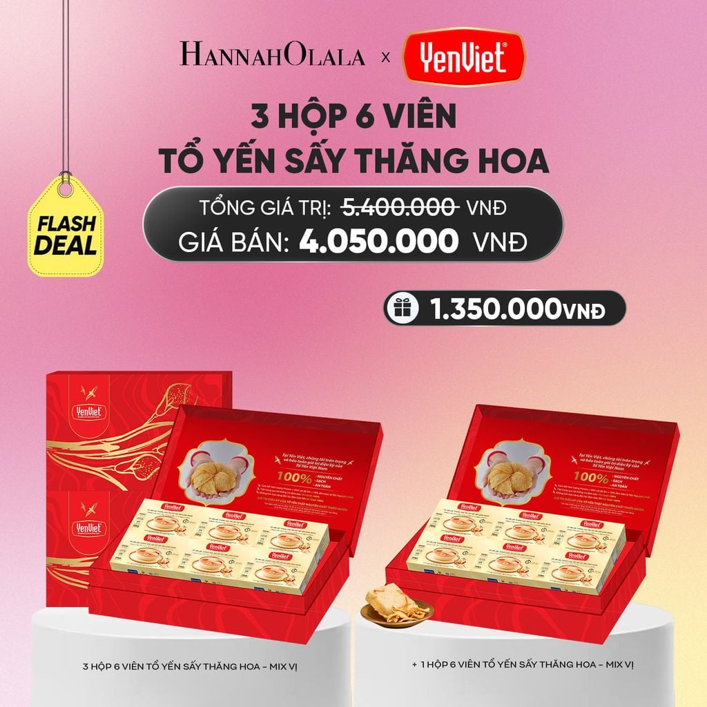  [FLASH SALE] 3 HỘP 6 VIÊN YẾN SẤY THĂNG HOA_A91 