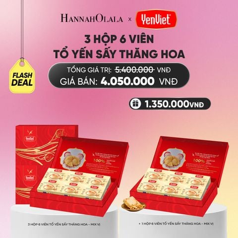  [FLASH SALE] 3 HỘP 6 VIÊN YẾN SẤY THĂNG HOA_A91 