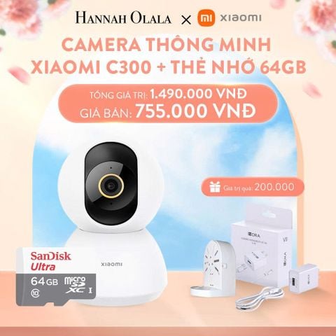  A940_DEAL 1: CAMERA THÔNG MINH XIAOMI C300 + THẺ NHỚ 64GB 