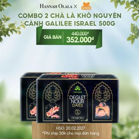  T24_DEAL 4: COMBO 2 CHÀ LÀ KHÔ NGUYÊN CÀNH GALILEE ISRAEL 500G 
