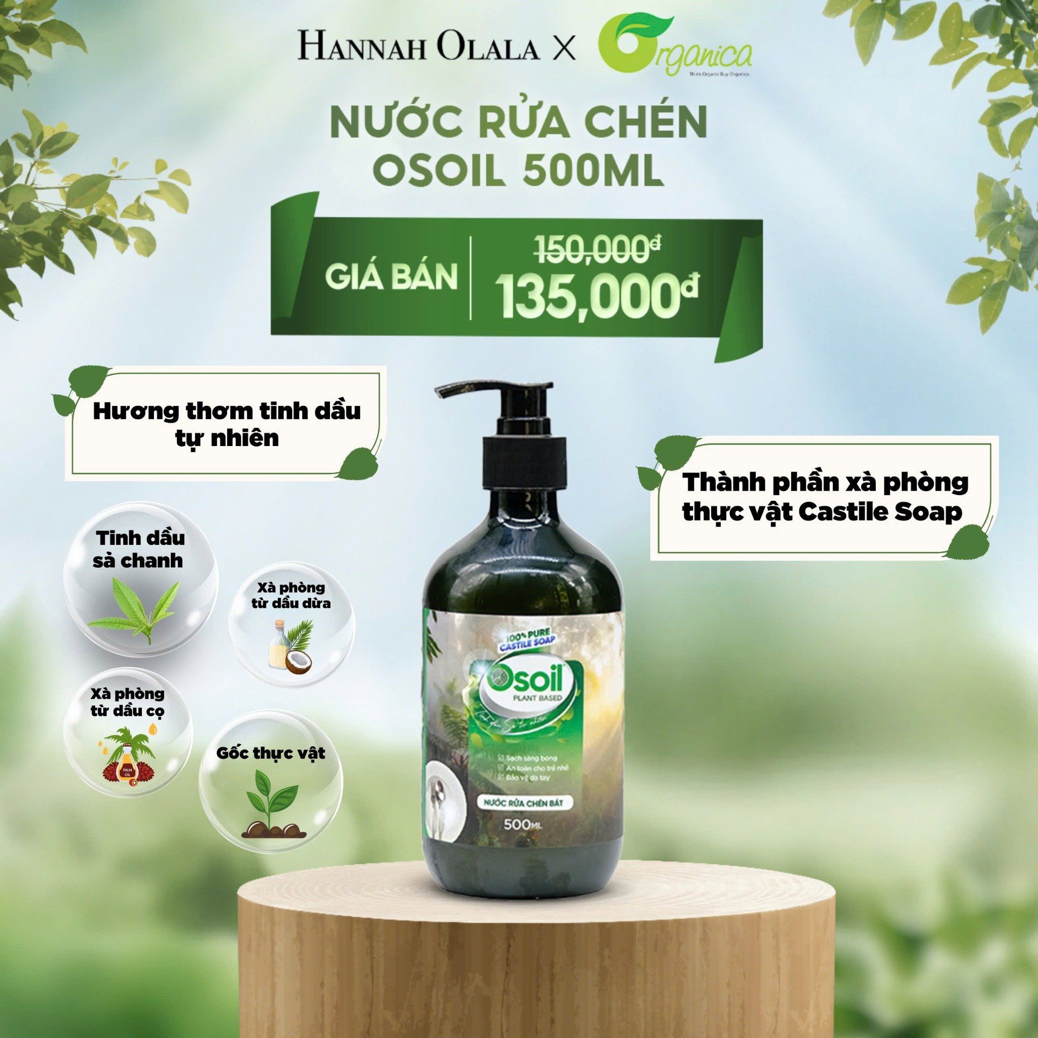  T19_DEAL 6: NƯỚC RỬA CHÉN OSOIL 500ML 