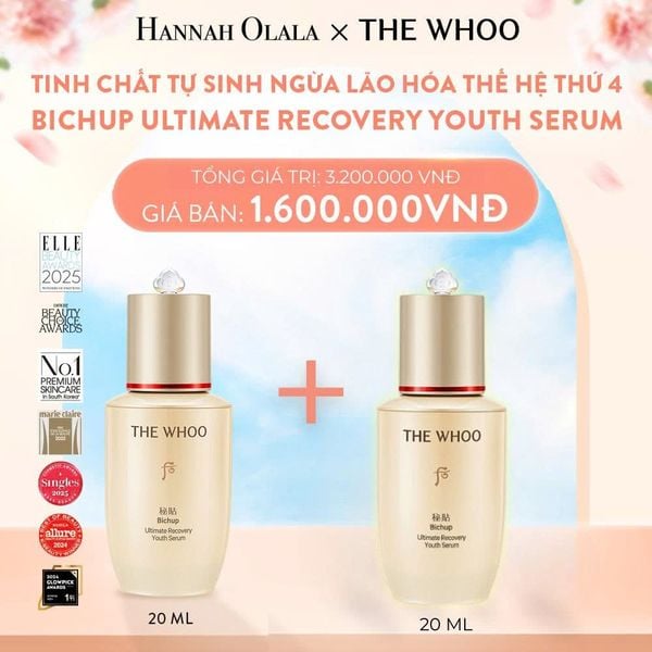  DEAL02: TINH CHẤT TỰ SINH NGỪA LÃO HÓA THẾ HỆ THỨ 4 THE WHOO BICHUP ULTIMATE RECOVERY YOUTH SERUM 20ML 