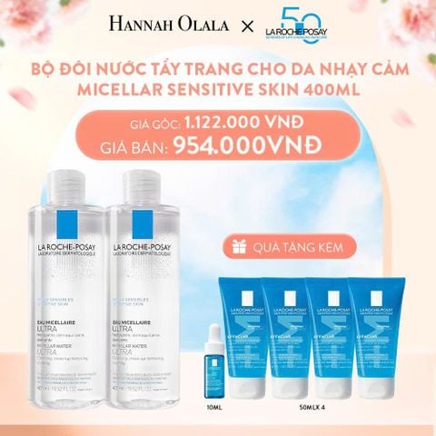  A404_DEAL 10 BỘ ĐÔI NƯỚC TẨY TRANG CHO DA NHẠY CẢM MICELLAR SENSITIVE SKIN 400ML 