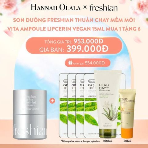  A331_DEAL 1: SON DƯỠNG FRESHIAN THUẦN CHAY MỀM MÔI VITA AMPOULE LIPCERIN VEGAN 15ML 